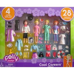  Polly Pocket Cool Careers Gift Set w 4 Dolls & 28 Fashions 