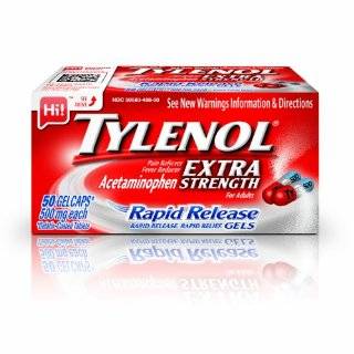Tylenol Extra Strength Rapid Release Gelcaps, 100 Count Bottles (Pack 