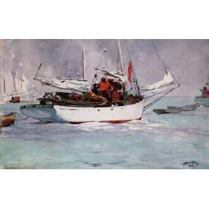  Oil Painting Sponge Boats, Key West Winslow Homer Hand 