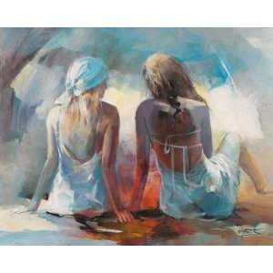  Two Girl friends I by Willem Haenraets. Size 31.50 inches 