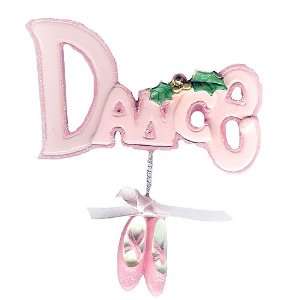 Iridescent Glitter Pink Dance Ballet Shoes Christmas Ornament #W3897