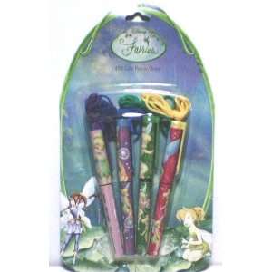  Disney Fairies 4 Pk Clip Pen with Rope (Ships First Class 