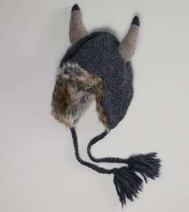 American Eagle ~ AE Mens Grey Animal Trapper Hat Faux Fur NWT  