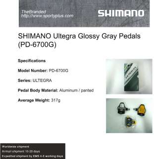 Shimano Ultegra PD 6700G Pedals Aluminium Glossy Gray Road Bike 