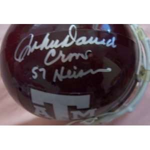 John David Crow autographed Texas A&M or Heisman mini helmet (Helmet 