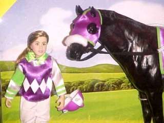 Breyer Lets Go Racing #1440 Jockey Doll Black Secretariat Horse Saddle 