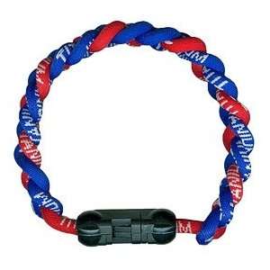  Titanium Ionic Braided Wristband   Royal Blue/Red Sports 
