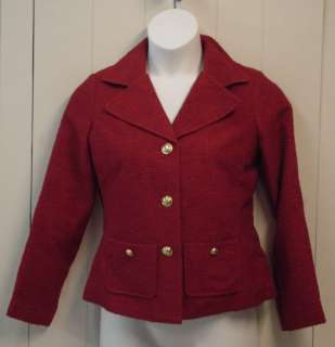 Joan Rivers Tweed Jacket Size S Red  