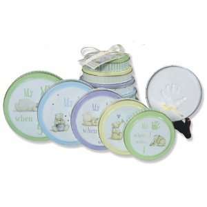  Tower of Time Stacking Plaster Child Handprint Tins Baby