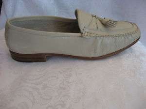 Johnston & Murphy Mens Shoes Italy Leather Beige Stone Moccasins Dress 