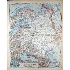   Meyers German Atlas 1900 Map Russia Petersburg Moscow