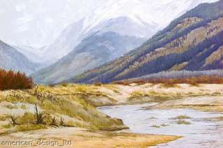   , Fall River, Original oil Painting Western mountain Art Artwork OBO