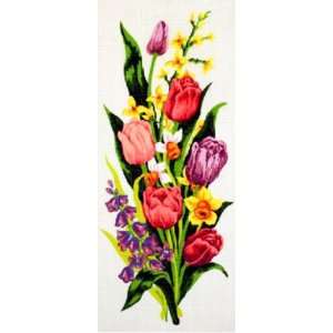 TULIPS & DAFFODILS NEEDLEPOINT CANVAS Arts, Crafts 