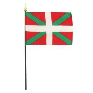  Basque Lands Flag 4X6 Inch Mounted E Gloss With Fringe 