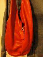 BFS02~Lavorazione Artigianale Red Leather Zip Pocket HOBO Shoulder Bag 