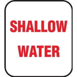  Shallow Water Pool Safety Sign   Stick on Vinyl Patio 