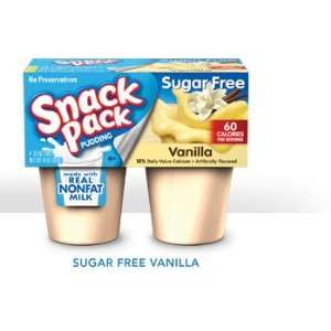 Hunts Snack Pack Pudding Cups Vanilla Sugar Free, ( 12 Pack)  
