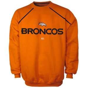 Denver Broncos Orange Max2 Crew Neck Sweatshirt  Sports 