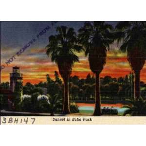  Reprint Los Angeles CA   Sunset in Echo Park. 3BH147 1940 