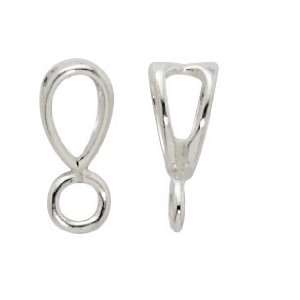  9 Mm Sterling Silver Cut Out Bail with Open Ring   Pack Of 