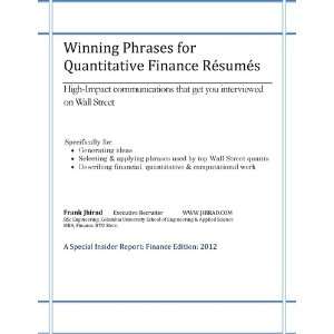  Winning Phrases for Quantitative Finance Résumés High 