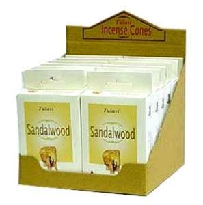 Tulasi Sandalwood Incense Cones 1 Box of 15 Cones  