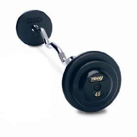  Troy EZ Curl Chrome Bars with Black Plate Barbell Sets 