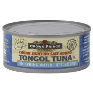 Crown Prince, Tuna Tongol Nslt, 6 OZ (Pack of 24)  Grocery 
