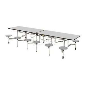  Virco® Folding Mobile Table 120L   Gray Nebula Top   12 