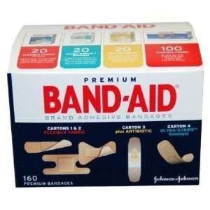  Band Aid Brand Premium Adhesive Bandages, 160 Count 