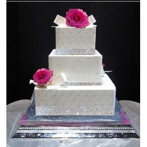  Crystal Cake Ribbon Rhinestone Banding Wedding Cake, 4 