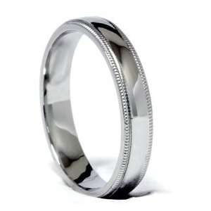   Platinum Mens Womens Milgrain Wedding Ring Band Bridal Free Sizing 4mm