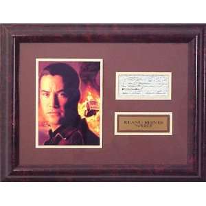  Keanu Reeves Framed Autographed Check