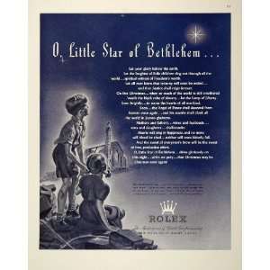  1943 Ad WWII Rolex Christmas Star Bethlehem Church WW2 