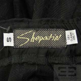 Shepatin Black Mesh Tiered Asymmetrical Hem Skirt Size Small  