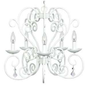  White Carriage 5 Light Chandelier