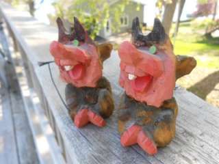  HAND CARVED Wood HENNING TROLL NORWAY Unconjoined Giggle TWINS Exc