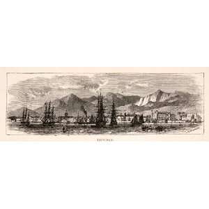  1878 Wood Engraving Island Trinidad Tobago Landforms 