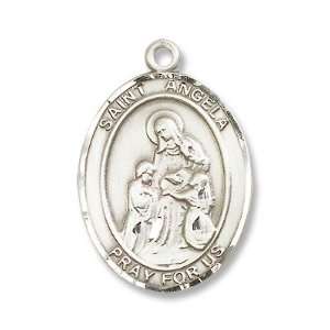  Sterling Silver St. Angela Merici Medal Pendant with 24 