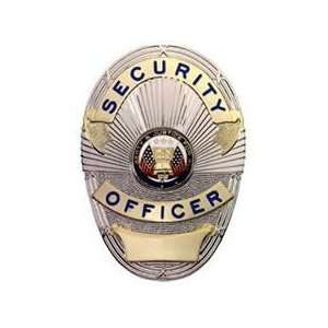 SECURITY OFFICER Guard Badge Shield LAPD Style Shape & Size Gold on 