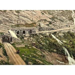 Vintage Travel Poster   Simplon Pass Kaltwasser Gallerie Valais Alps 