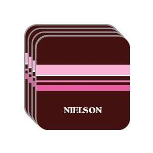   Name Gift   NIELSON Set of 4 Mini Mousepad Coasters (pink design