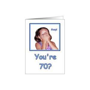  Funny Birthday 70 Years Old Shocked Girl Humor Card Toys 