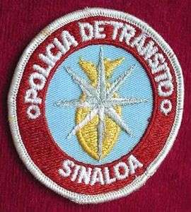 Obsolete Sinaloa Mexico Transport Police Embroidered Cloth Patch 