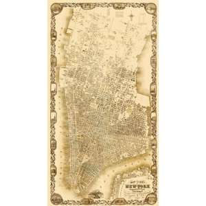  NEW YORK CITY NEW YORK (NY) MAP 1852