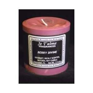    Berry Divine Soy Chunk Pillar Candle 3 x 3 