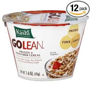 Kashi GoLean Cereal Cup, 1.6 Ounce (Pack of 12)  Grocery 