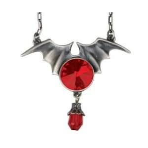  Batwing W/ Ruby Pendant Collectible Medallion Necklace 
