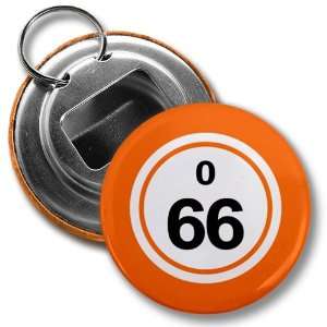 Creative Clam Bingo Ball O66 Sixty six Orange 2.25 Inch Button Style 