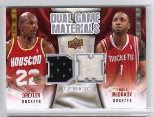 CLYDE DREXLER TRACY MCGRADY 2009/10 UD Game Jersey  